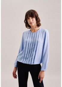 Seidensticker Damen Shirtbluse "Schwarze Rose", blau, Gr. 48, unifarben, 100% Polyester, Blusen, Langarm Rundhals Uni
