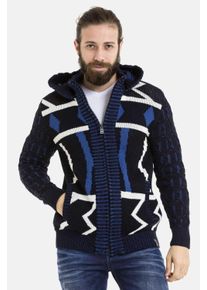 Cipo & Baxx CIPO & BAXX Herren Cardigan "Jacken", blau, Basic, Gr. S, unifarben, 100% Polyacryl, Strickjacken, im modernem Look, CP256