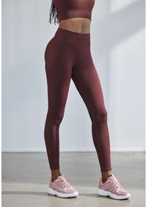 Lascana Damen Seamless Leggings "Po Push Up", rot, sportlich, Gr. XS, unifarben, Obermaterial: 91% Polyamid, 8% Elasthan, 1% Polyester, Hosen, mit