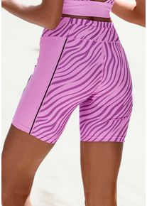 active by Lascana LASCANA ACTIVE Damen Shorts, pink, sportlich, Gr. XS, bedruckt, animal-print, Obermaterial: 85% Polyester, 15% Elasthan, Hosen, Sportshorts mit