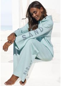 ELBSAND Damen Hoodie, Gr. 32, blau, Feinstrick, Strick, Obermaterial: 50% Viskose (LENZING ECOVERO), 28% Polyester, 22% Nylon, unifarben, meliert,