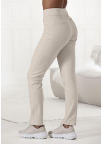 H.I.S. H.I.S Damen Schlupfhose, Gr. 36, beige, Obermaterial: 70% Baumwolle, 25% Polyester, 5% Elasthan, unifarben, Basic, Hosen, in Jeans Optik, Loungewear