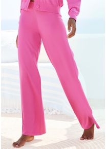 Lascana Damen Strickhose, Gr. 32, pink, Obermaterial: 50% Viskose, 28% Polyester, 22% Nylon, unifarben, Basic, Hosen, mit weitem Bein, Loungewear