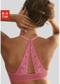 Lascana Damen Schalen-BH "Premium Dessous", Gr. 85, lila, Spitze, Obermaterial: 85% Polyamid (TACTEL), 15% Elasthan (LYCRA), klassisch, BHs, mit