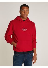 Tommy Hilfiger Herren Hoodie, rot, casual, Gr. XXL, unifarben, Sweatware, Obermaterial: 60% Baumwolle, 40% Polyester, Sweatshirts, mit Logodruck