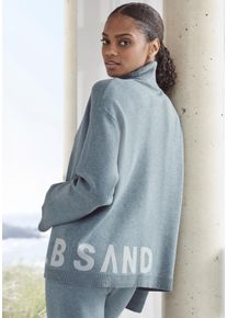 ELBSAND Damen Sweater, Gr. 32, blau, Feinstrick, Strick, Obermaterial: 50% Viskose (LENZING ECOVERO), 28% Polyester, 22% Polyamid, meliert, casual,