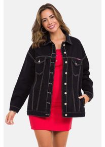 Cipo & Baxx CIPO & BAXX Damen Jeansjacke "Jeansjacke", schwarz, casual, Gr. L, unifarben, 100% Baumwolle, Jacken, mit stylischen auffälligen Elementen, WJ211