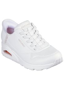 Skechers Damen Slip-On Sneaker "Uno - Easy Air", Gr. 42, weiß, Lederimitat, Mesh, unifarben, sportlich, Schuhe, Schlupfschuh, Slipper, Plateausneaker