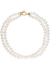 Firetti Damen Perlenarmband "Schmuck Geschenk Gold 375 Armband Armkette", Gelbgold 375-Seide-Perlen, gold, Gelbgold 375, Seide, Perlen, Armbänder,