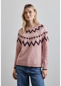 Street One Damen Strickpullover, rosa, casual, Gr. 46, bedruckt, Web, 37% Baumwolle, 34% Polyacryl, 26% Polyester, 3% Elasthan, Pullover, mit