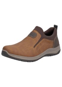 Rieker Herren Slipper, Gr. 47, braun, Lederimitat, Textil, sportlich, Schuhe, Schlupfschuh, Halbschuh, Freizeitschuh mit gepolstertem Schaftrand