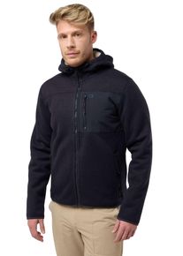 Jack Wolfskin Herren Strickfleecejacke "KAMINFEUER", blau, sportlich, Gr. M, Strick, Fleece, Obermaterial: 100% Polyester, Jacken