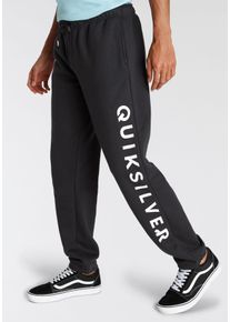 Quiksilver Herren Jogginghose "mit großem Logodruck", schwarz, sportlich, Gr. M, unifarben, angeraute Sweatware, Obermaterial: 60% Baumwolle, 40%