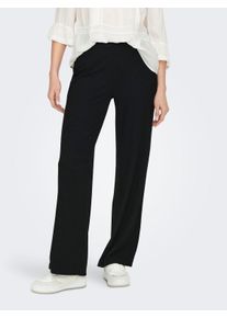 Only Damen Jerseyhose "ONLEMMA WIDE PANT NOOS JRS", schwarz, casual, Gr. XL, unifarben, Jersey, Obermaterial: 65% Polyester, 30% Viskose, 5%