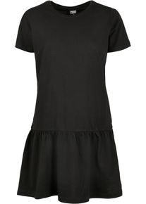 Urban Classics Damen Shirtkleid "Urban Classics Damen Ladies Valance Tee Dress", schwarz, klassisch, Gr. S, unifarben, 100% Baumwolle, Kleider