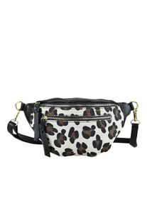 Damen Umhängetasche "Wild Glam", Collezione Alessandro, schwarz, Leder, Taschen, mit Leo Print auf Leder