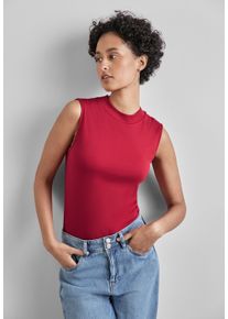 Street One Damen T-Shirt, rot, Basic, Gr. 46, unifarben, Web, Stoff, 50% Modal, 50% Baumwolle, Shirts, in Unifarbe