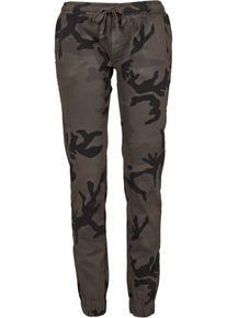 Urban Classics Damen Cargohose "Urban Classics Damen Ladies Camo Jogging Pants", grün, Gr. XS, 98% Baumwolle, 2% Elasthan, Hosen