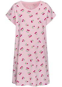 Vivance Dreams Damen Nachthemd, Gr. 36, rosa, Single Jersey, Obermaterial: 100% Baumwolle, gemustert, modisch, Kleider, mit schönem Alloverdruck