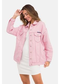 Cipo & Baxx CIPO & BAXX Damen Jeansjacke "Jeansjacke", pink, casual, Gr. S, unifarben, 100% Baumwolle, Jacken, Mit praktischen Brusttaschen, WJ212