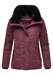 Navahoo Damen Winterjacke "Frostii XIV", rot, modisch, Gr. S, Material: 100% Polyester, Jacken, modische Damen Winter Steppjacke mit Kunstfellkragen
