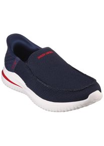 Skechers Herren Slip-On Sneaker "DELSON 3.0-CABRINO", Gr. 43, blau, Textil, sportlich, Schuhe, Slipper mit Slip Ins-Funktion für einen leichten