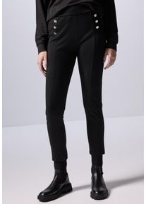 Damen Stoffhose, schwarz, casual, Gr. 44, STREET ONE STUDIO, unifarben, Stoff, 65% Viskose, 30% Polyester, 5% Elasthan, Hosen, High Waist