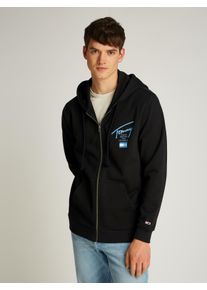 Tommy Jeans Herren Sweatjacke "TJM REG SIG TWIST ZIPTHRU EXT", schwarz, casual, Gr. M, unifarben, Sweatware, Obermaterial: 100% Baumwolle,