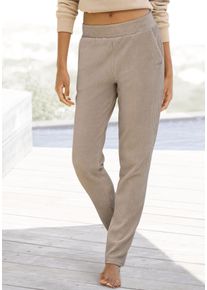 Vivance Damen Cordschlupfhose, Gr. 52, beige, Cord, Obermaterial: 65% Baumwolle, 33% Polyester, 2% Elasthan, unifarben, modisch, Hosen, mit bequemen