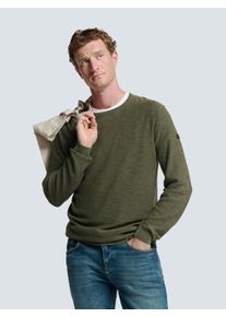 NO EXCESS Herren Rundhalspullover, grün, casual, Gr. XXXL, meliert, Obermaterial: 100% Baumwolle, Pullover, mit Melange Optik