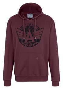Herren Kapuzensweatshirt, rot, casual, Gr. XXL, Ahorn Sportswear, 100% Baumwolle, Sweatshirts, mit modischem Frontprint