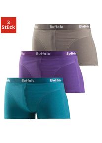 Buffalo Herren Hipster, Gr. 3, bunt, Jersey, Obermaterial: 95% Baumwolle, 5% Elasthan, unifarben, Unterhosen, knapp sitzende Boxershorts aus