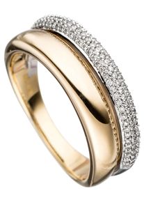 Jobo Damen Diamantring "Ring mit 101 Diamanten", 50, SI = kleine Einschlüsse, Gelbgold 585-Weißgold 585-Diamanten, gelb, Gelbgold 585, Weißgold 585,