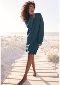 s.Oliver Damen Sweatkleid, Gr. 32, blau, Rippware, Obermaterial: 100% Baumwolle, unifarben, Basic, Kleider, Langarmkleid aus Ripp-Qualität mit