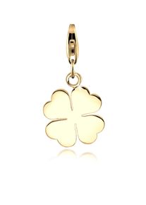 NENALINA Damen Charm-Einhänger "Anhänger Kleeblatt Glück Talisman 925 Silber", ohne Stein, gold, Silber 925 (Sterlingsilber), Charms