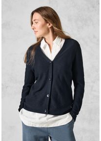 Cecil Damen Cardigan, blau, casual, Gr. XS, unifarben, Web, 60% Baumwolle, 40% Viskose, Strickjacken, mit V-Ausschnitt