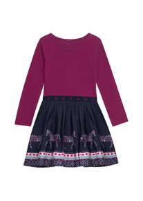 DANAMADE Mädchen Druckkleid "DANAMADE Dress DNORA", blau, Gr. 104, Oberteil: 95% Baumwolle 5% Elasthan / Rock: 100% Polyester / Futter: 100%