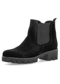 Gabor Damen Chelseaboots, Gr. 38, schwarz, Veloursleder, unifarben, modisch, Schuhe, Blockabsatz, Stiefelette mit Best Fitting Ausstattung