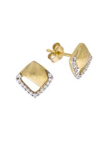 Diamonds by Ellen K. Damen Paar Ohrstecker "585 Gelbgold Zirkonia", ONE-SIZE, Gold, gelb, FASCINATION BY ELLEN K., Gold, Ohrringe