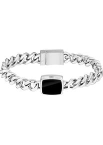 BOSS Herren Armband "ODELL, 1580650M", M, Edelstahl, schwarz, Edelstahl, Armbänder, mit Onyx