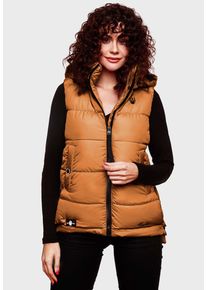 Marikoo Damen Steppweste "Zarinaa", braun, Gr. XS, Obermaterial: 100% Polyester, Futter&Wattierung: 100% Polyester, Westen, mit vier seitlichen