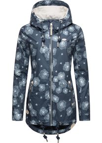 Ragwear Damen Outdoorjacke "Zuzka Flower", blau, modisch, Gr. XL, Außenmaterial: 100% Polyester, Innenfutter: 100% Polyester, Jacken, stylische