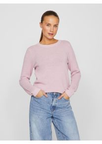 Vila Damen Rundhalspullover "VIDALO O-NECK L/S KNIT TOP- NOOS", rosa, modisch, Gr. XS, unifarben, Feinstrick, Obermaterial: 100% Baumwolle, Pullover
