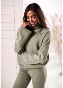 ELBSAND Damen Sweater, Gr. 36, grün, Feinstrick, Strick, Obermaterial: 50% Viskose (LENZING), 50% Polyester, meliert, unifarben, casual, Sweatshirts,