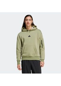 Herren Kapuzensweatshirt "M CE FL HD", grün, sportlich, Gr. S, adidas Sportswear, Obermaterial: 70% Baumwolle, 30% Polyester, Sweatshirts