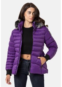 Cipo & Baxx CIPO & BAXX Damen Winterjacke "Jacken", lila, casual, Gr. M, unifarben, 100% Polyester, Jacken, mit Kapuze, WM132