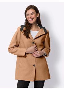 Heine Damen Wolljacke, braun, Gr. 40, unifarben, 60% Polyester, 40% Wolle, Wattierung:100% Polyester, Jacken