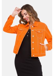 Cipo & Baxx CIPO & BAXX Damen Jeansjacke "Jeansjacke", orange, casual, Gr. XL, unifarben, 100% Baumwolle, Jacken, Mit praktischen Brusttaschen, WJ212