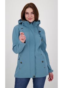 DEPROC Active Damen Softshellmantel "PEAK ROBSON WOMEN", blau, casual, Gr. 42, 96% Polyester; 4% Elastan mit TPU Membrane, Mäntel, auch in Großen