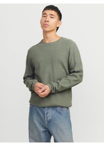 Jack & Jones JACK & JONES Herren Rundhalspullover "JJECOOPER KNIT CREW NECK NOOS", grün, modisch, Gr. M, meliert, Strick, Obermaterial: 100% Baumwolle, Pullover,